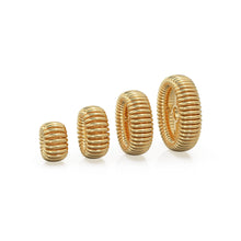 Load image into Gallery viewer, Spiral Vortex Rondelle Bead 18k Solid Yellow Gold Spacer Beads / Jewelry Making Handmade Supplies / 14k Gold Findings