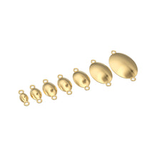 Load image into Gallery viewer, 14k Solid Gold Oval Connector / Handmade 18k Gold Necklace Spacer