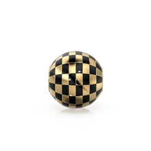 Load image into Gallery viewer, 10mm 18k Solid Yellow Gold Round Ball Checkerboard Enamel Spacer Findings Beads (1 piece) St Patricks Day