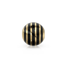 Load image into Gallery viewer, 6mm 18k Solid Yellow Gold Round Ball Striped Enamel Spacer Findings Beads (1 piece)