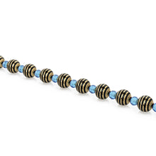 Load image into Gallery viewer, 6mm 18k Solid Yellow Gold Round Ball Striped Enamel Spacer Findings Beads (1 piece)