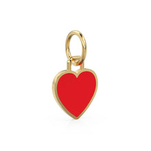 Load image into Gallery viewer, 14K Real Solid Gold Red Heart Necklace for Women / Gold Heart Pendant / Dainty Tiny Enamel Heart / Minimalist Handmade Jewelry Gift for her