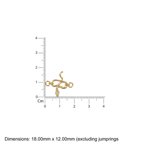18k gold clasp / Snake serpent / Solid 18 carat yellow gold / Hook clasp / Designer jewelry findings / Nature organic exotic insects reptile - Jalvi & Co. 