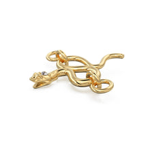 Load image into Gallery viewer, 18k gold clasp / Snake serpent / Solid 18 carat yellow gold / Hook clasp / Designer jewelry findings / Nature organic exotic insects reptile