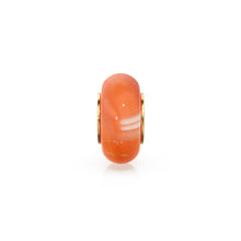 Load image into Gallery viewer, Orange Carnelian Bead, Carnelian Bead Gold Core, Natural Carnelian Bead, Gold Charm Gemstone Bead Pendant, Small Hole Bead, Big Hole Bead