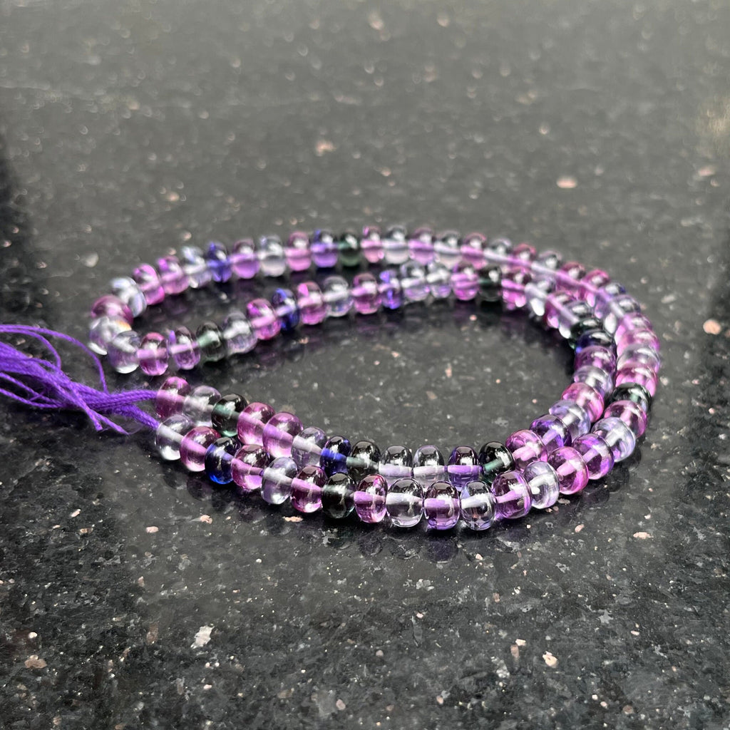AAAA+ Quality Color Changing Alexandrite Smooth Rondelle Gemstone Beads / 6.5mm Color Change Roundel Beads 18" Strand Jewelry Making