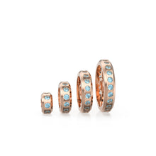 Load image into Gallery viewer, Real Aquamarine 18k Solid Gold Eternity Rondelle Wheel Spacer Handmade Beads