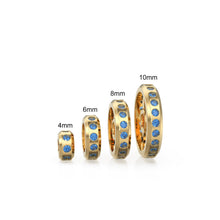 Load image into Gallery viewer, Real Blue Sapphire 18k Solid Gold Eternity Rondelle Wheel Spacer Handmade Beads