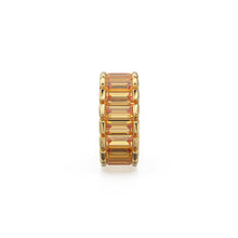 Load image into Gallery viewer, 14k Real Baguette Citrine Gold Beads / Citrine Rondelle Bead / Citrine European Beads / Solid Gold Citrine Enhancer Spacer Findings