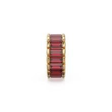 Load image into Gallery viewer, 14k Real Baguette Red Garnet Gold Beads / Garnet Rondelle Bead / Garnet European Beads / Solid Gold Garnet Enhancer Spacer Findings