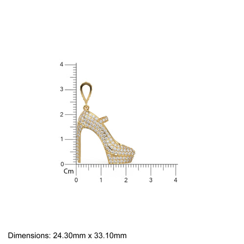 Pave Diamond Stiletto High Heel Shoe Charm / Diamond Pave High Heel Shoe Charm / Bracelet Charms / Necklace Charms / Pendant, 33mm x 24mm - Jalvi & Co. 