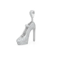 Load image into Gallery viewer, Pave Diamond Stiletto High Heel Shoe Charm / Diamond Pave High Heel Shoe Charm / Bracelet Charms / Necklace Charms / Pendant, 33mm x 24mm