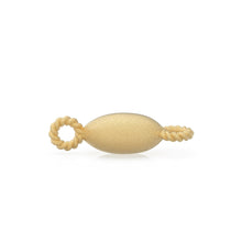 Load image into Gallery viewer, 3.3mmx11.5mm 18k Solid Yellow Gold Matte Handmade Rice Nugget Connector With Loops Finding (5)