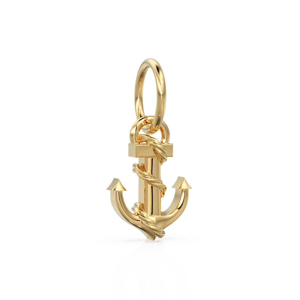 14k Gold Anchor Charm Pendant / Solid Gold Ship Anchor / Navy Pendant / Navy Jewelry / Nautical Navy Seal Jewelry