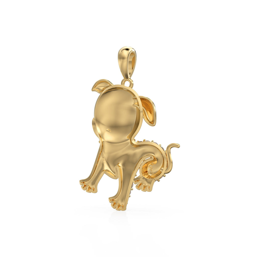 Dainty Puppy Dog Charm for Bracelet Necklace Earring Component 18k Solid Gold Pet Charm Collar Animal Pendant