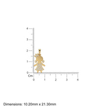 Load image into Gallery viewer, 14K Solid Yellow Gold Girl Pendant / 14k 18k Solid Gold Pendant / Baby Gold Charm / Jewelry for Children Teen St Patricks Day