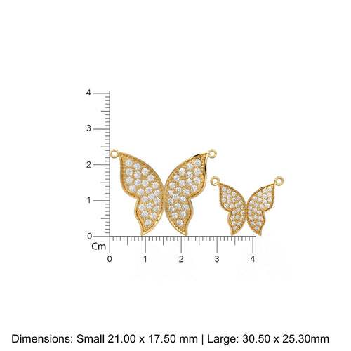 Butterfly Charm, 18k Solid Gold Charm, Handmade Gold Charm, Insect Charm Pendant, Charms Necklace, Winged Moth Charm - Jalvi & Co. 