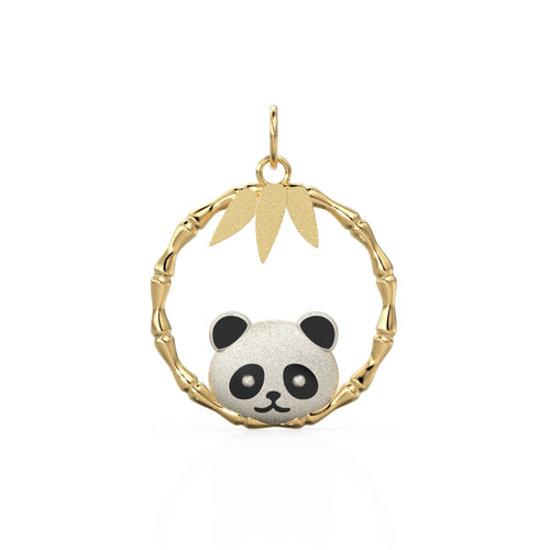White Panda 18k Solid Gold Charm Pendant - Jalvi & Co. 