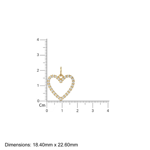 22.6mm 14K solid Yellow Gold Green Emerald Large LOVE Heart Charm Necklace Pendant - Jalvi & Co. 