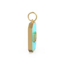 Load image into Gallery viewer, 14K Solid Yellow Gold Emerald Mother of Pearl Charm, Australian Opal, Emerald, Mother of Pearl, Stunning Gemstone Charm Pendant Turquoise