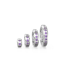 Load image into Gallery viewer, Real Amethyst 18k Solid Gold Eternity Rondelle Wheel Spacer Handmade Beads