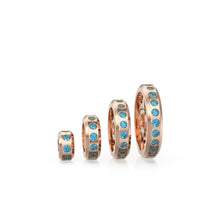 Load image into Gallery viewer, Real Swiss Blue Topaz 18k Solid Gold Eternity Rondelle Wheel Spacer Handmade Beads