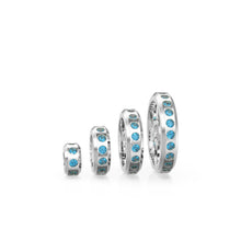 Load image into Gallery viewer, Real Swiss Blue Topaz 18k Solid Gold Eternity Rondelle Wheel Spacer Handmade Beads