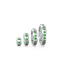 Load image into Gallery viewer, Real Green Emerald 18k Solid Gold Eternity Rondelle Wheel Spacer Handmade Beads