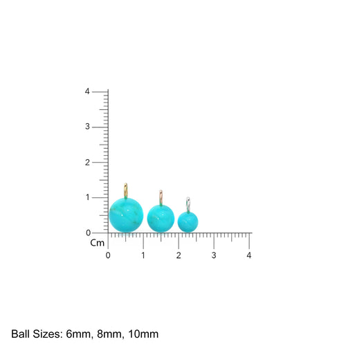 Enamel Turquoise 14k Gold Charm Pendant, Sleeping Beauty, Enamel Gold Findings, Enamel Jewelry, Turquoise Gold Charm - Jalvi & Co. 