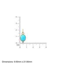 Load image into Gallery viewer, 14k Gold Arizona Turquoise Pendant With Diamond / Gemstone Findings / Birthstone Oval Turquoise / Sleeping Beauty / Solid Gold bezel