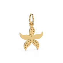 Load image into Gallery viewer, 14k 18k Solid Gold Diamond Star Charm / Petite Brilliant Diamond Pave Charm / Star Charm / Sale