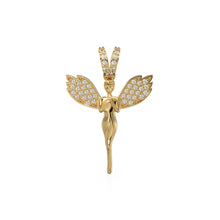 Load image into Gallery viewer, Diamond Angel 14k Gold Wing Pendant - Jalvi &amp; Co. 