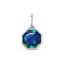 Load image into Gallery viewer, 8mm 14k Octagon Black Australian Opal Yellow Solid Gold Charm Pendant Bezel Jewelry Finding Charm for Necklace - Jalvi &amp; Co. 