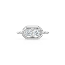 Load image into Gallery viewer, 5x12mm 18k Solid Yellow Gold Brilliant Two Stone Diamond Prongs Dual Bail Connector Spacer Finding / Diamond Handmade Station Christmas Gift