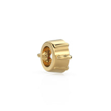 Load image into Gallery viewer, 4mm Solitaire 18k Solid Yellow Gold Brilliant Round Diamond Bail Connector Spacer Finding