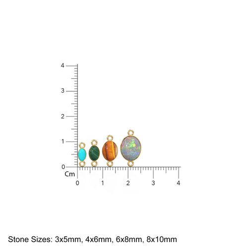 Australian Opal Cabochon Solid Gold Charm / Turquoise Malachite Handmade Gold Pendant / Chrysoprase Moonstone Lapis Jewelry Making Findings - Jalvi & Co. 