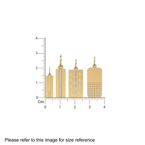 14K Solid Gold Dog Tags / Pave Set Diamonds / Diamond Baguettes / Specialty Military Dog Tag Charm Pendants for Necklace Bracelet - Jalvi & Co. 