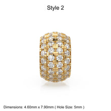 Load image into Gallery viewer, 14K Solid Italian Gold Diamond Rondels, Charm Rondel, Diamonds, Bezel Diamonds, Pave set Diamonds, Beaded Texture Rondelle spacer charms