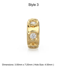 Load image into Gallery viewer, 14K Solid Italian Gold Diamond Rondels, Charm Rondel, Diamonds, Bezel Diamonds, Pave set Diamonds, Beaded Texture Rondelle spacer charms