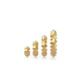 Cone Jagged 18k Solid Gold Spacer Beads / 14k Jewelry Making Supplies / Lightweight Wheel Round Handmade Gold Wheel Tyre Findings