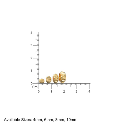 Bicone 18k Solid Gold Spacer Beads / 14k Jewelry Making Supplies / Lightweight Wheel Round Handmade Gold Wheel Tyre Findings - Jalvi & Co. 