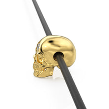 Load image into Gallery viewer, Skull Solid Italian Gold Diamond Beads, Charm Beads, Cranium Beads, Diamond Bracelet Bead, Matte Texture Necklace Skeleton Spacer charms