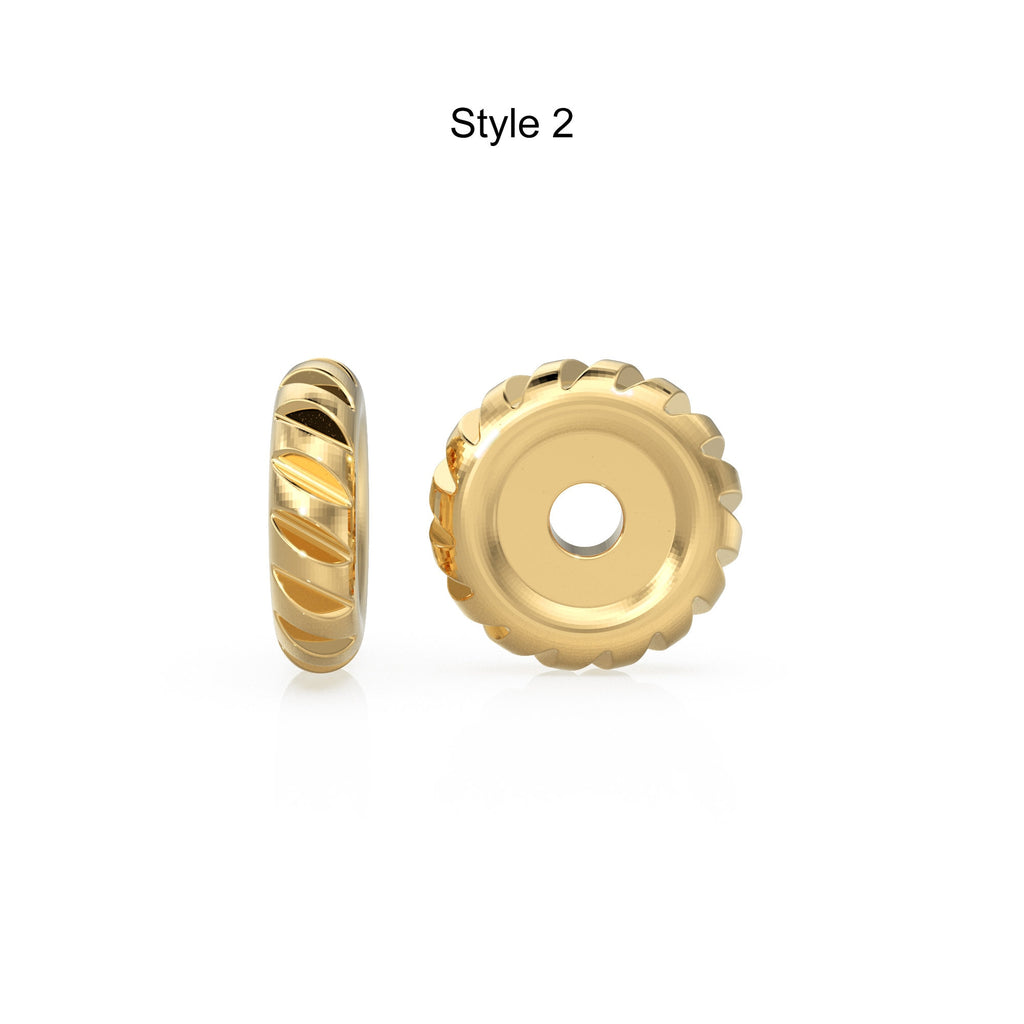 14K Solid Italian Gold Rondels, Charm Rondelle, 18k Gold Roundel, Rope Twisted, Round Wheel Tyre, Beaded Texture Rondelle spacer charms