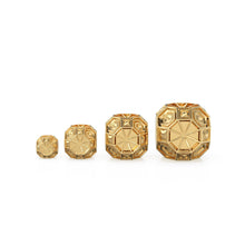 Load image into Gallery viewer, Geometric Hexagon Cube 18k Solid Gold Spacer Beads / 14k Jewelry Making Faceted Supplies / Polyhedral Intricate Handmade Gold Box Findings