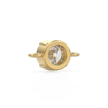 Load image into Gallery viewer, 4mm Solitaire 18k Solid Yellow Gold Brilliant Round Diamond Bail Connector Spacer Finding