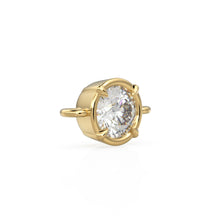 Load image into Gallery viewer, 4mm Solitaire 18k Solid Yellow Gold Brilliant Round Diamond Bail Connector Spacer Finding