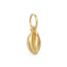 Load image into Gallery viewer, Matte Heavy 14k Yellow Gold Cowrie Shape Shell Pendant Charm Jewelry Handmade Pendant Shell look Charm Jewelry Making Charm Christmas Gift