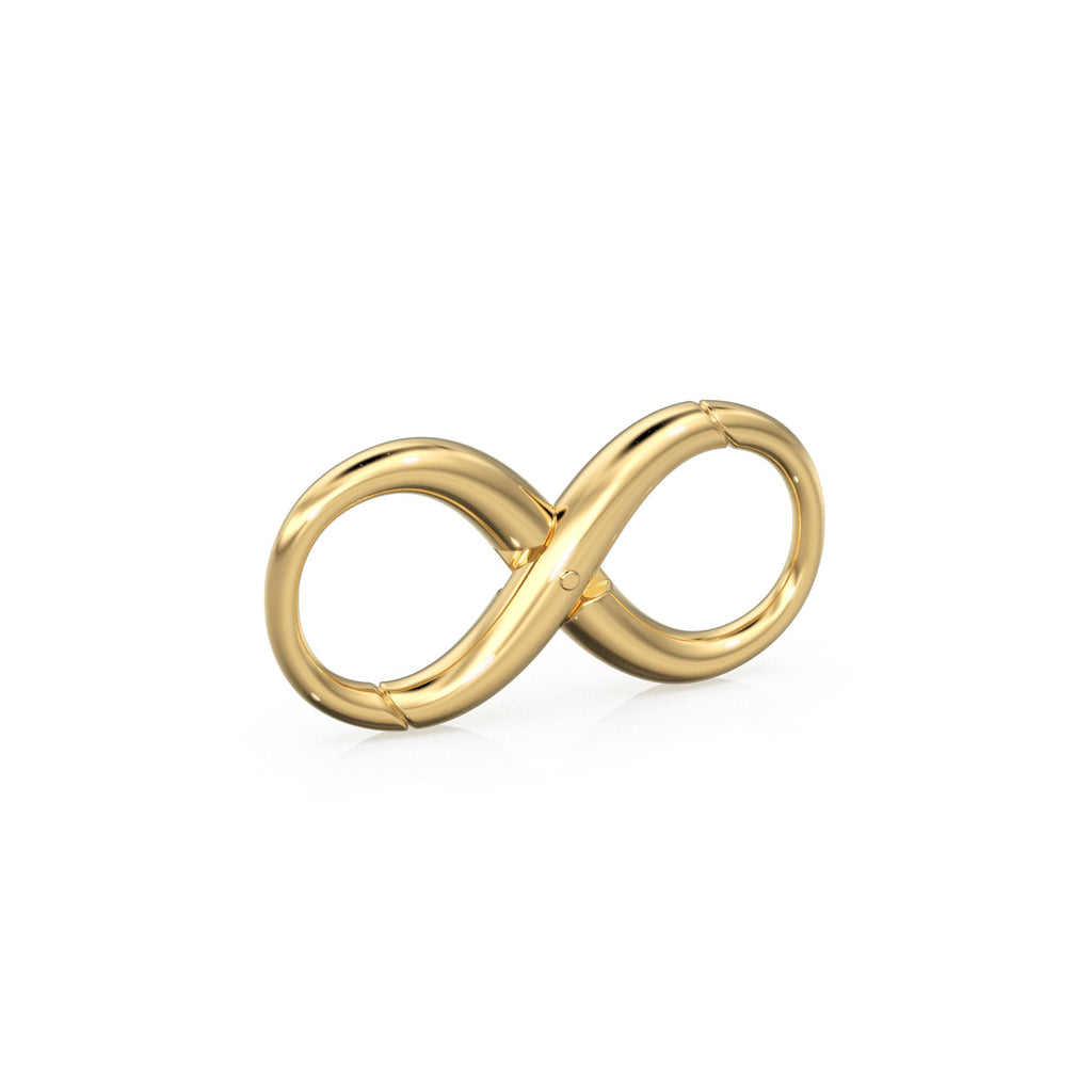 Infinity 18k Solid Gold Spring Clasp Handmade 20.50mm x 10.30mm - Jalvi & Co. 