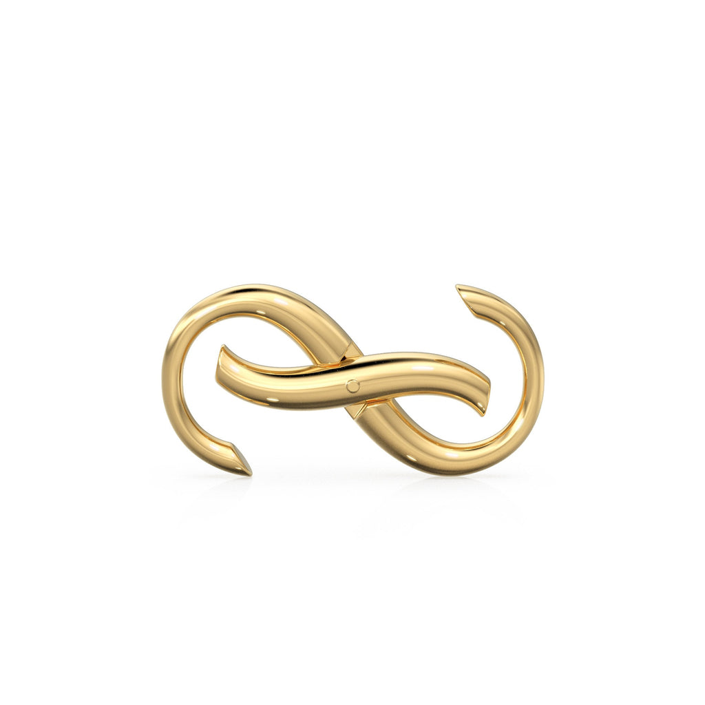 Infinity 18k Solid Gold Spring Clasp Handmade 20.50mm x 10.30mm - Jalvi & Co. 