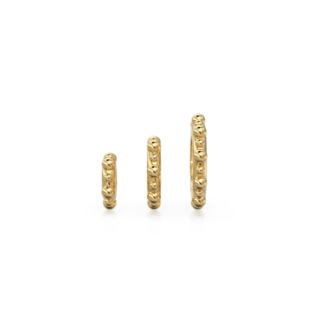 Milgrain 18k Solid Gold Spacer Beads / 14k Jewelry Making Supplies / Round Bauble Roundel Rondelle Handmade Gold Wheel Tyre Findings